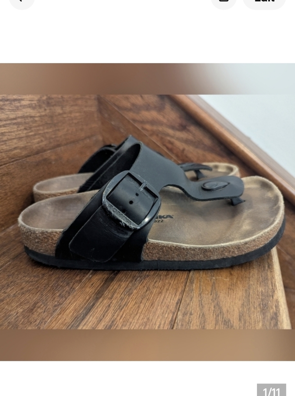 Romika Roemer Black Leather Women's Sandals Ergonomic Footbed Size 36 US 5-5.5